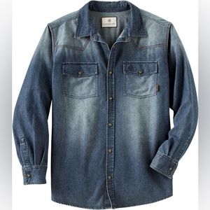 Legendary Whitetails Men’s Outlaw Western Shirt, denim wash, NWT, XLT